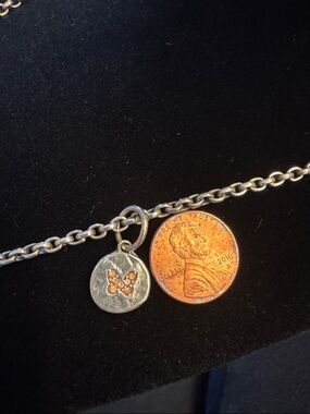 Waxing Poetic Silver butterfly pendant ONLY with PINK Butterfly Accent.